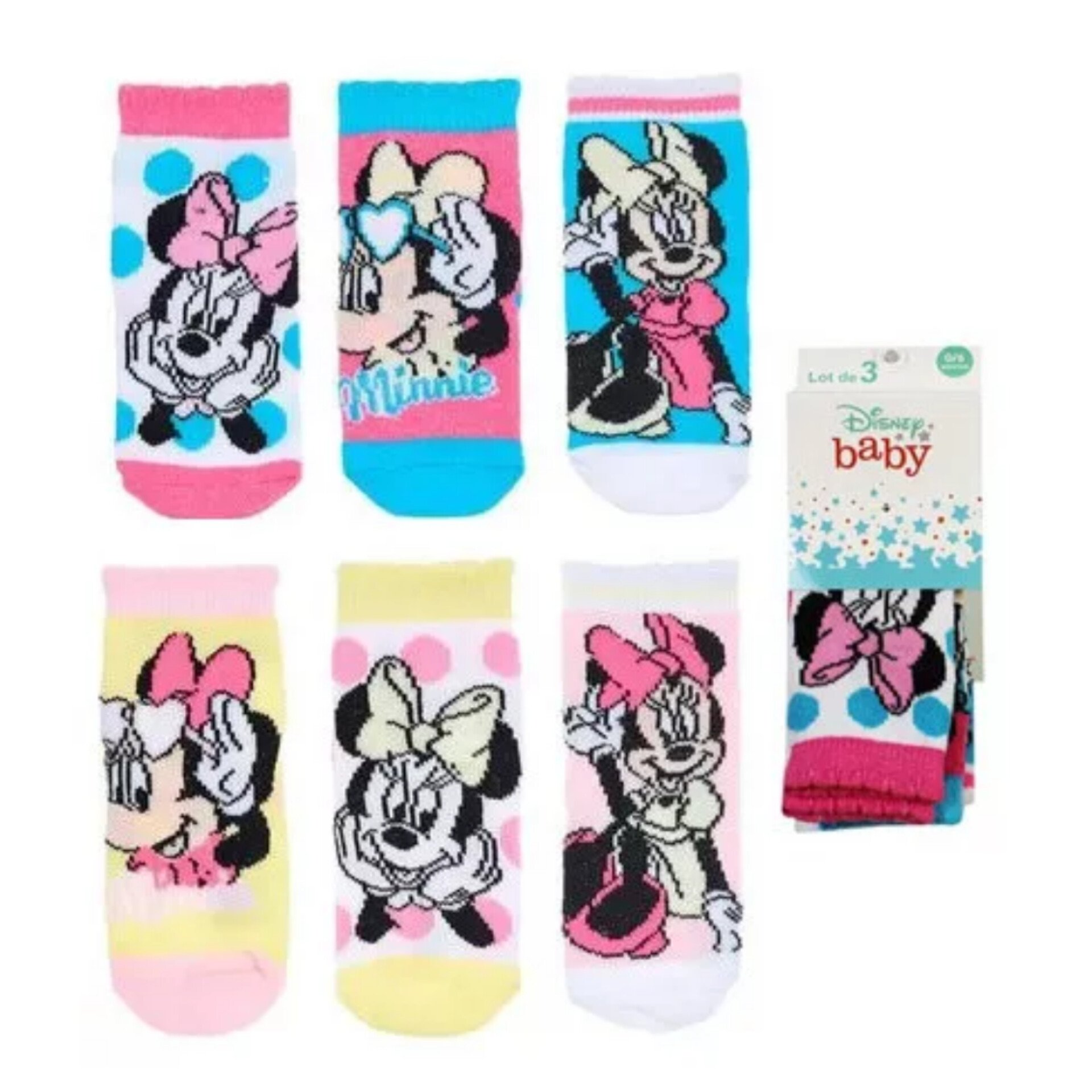 ©DISNEY ΒΡΕΦΙΚΕΣ ΚΑΛΤΣΕΣ MINNIE MOUSE 3τεμ. 1830 - λευκό